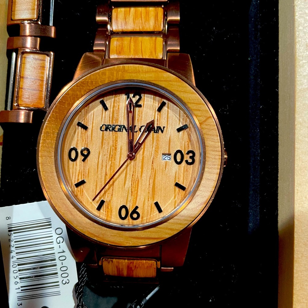 Original Grain Whiskey Espresso Watch BOURBON BARREL NWT- NEW BATTERY